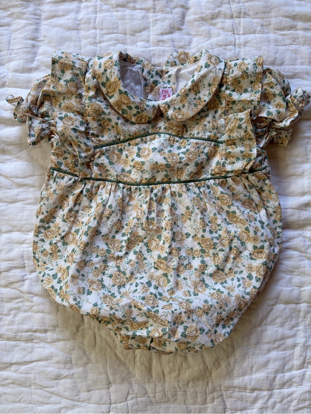 La Coqueta Fall Floral Baby Bubble, 3 months